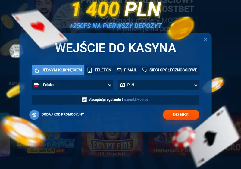 Strona rejestracji Mostbet Online