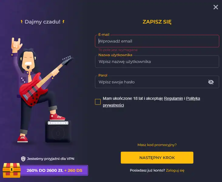 Kasyno Rolling Slots Registration