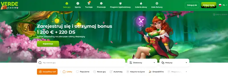 Main Page of Verde Casino Online