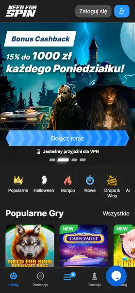 Mobile view of Need for Spin Casino